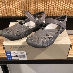 Sport by Jambu, gray, Velcro, comfortable sandal. New in box.